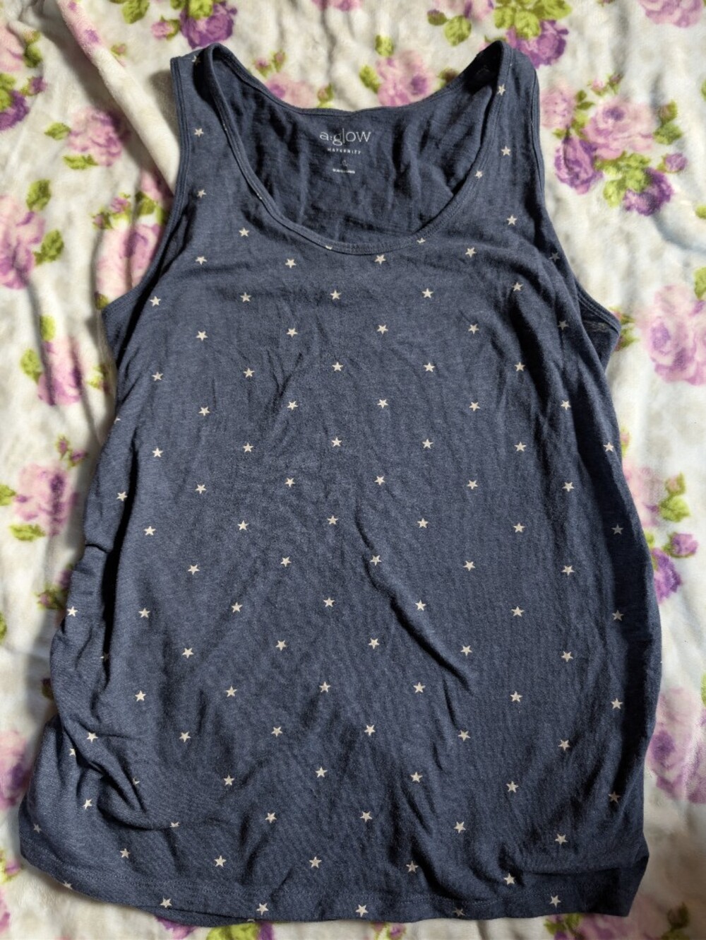 a:glow Gray Star Maternity Print Tank Top